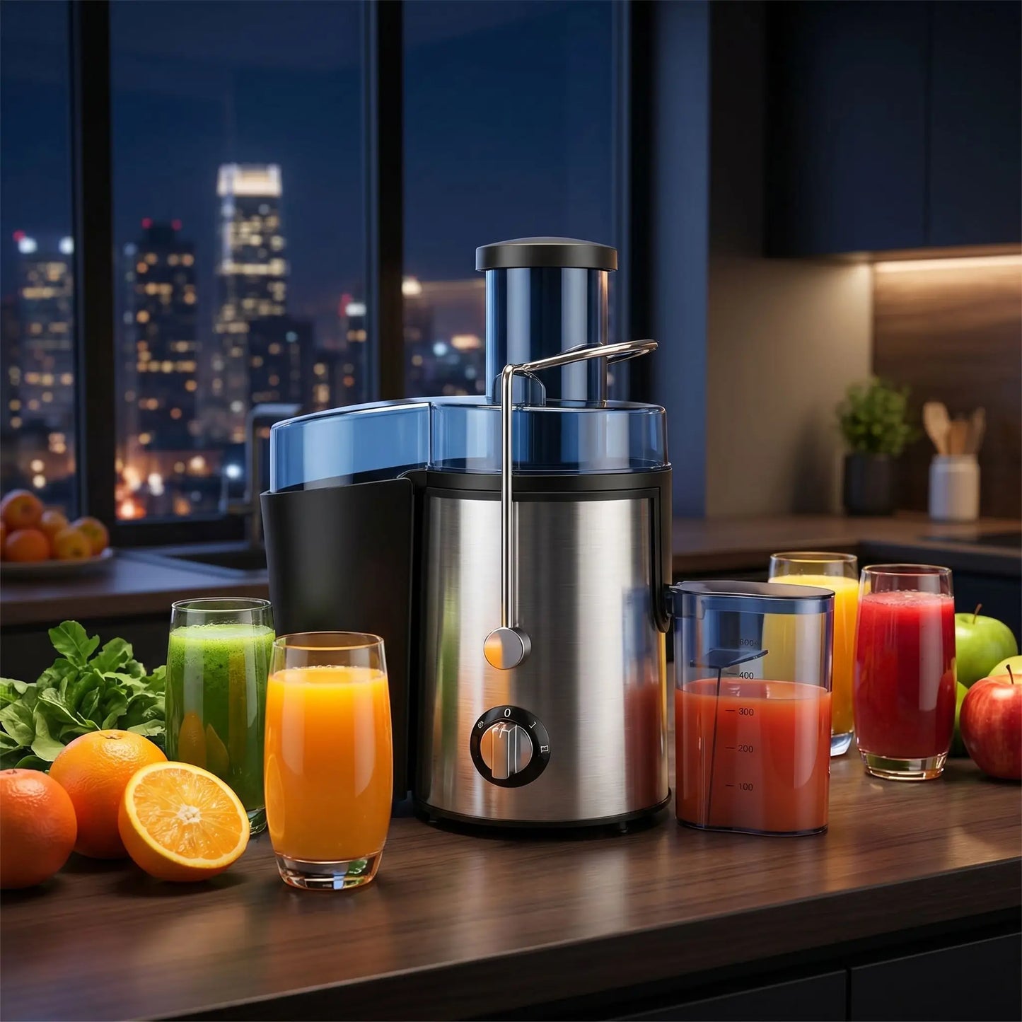 extracteur de jus avec des verres jus