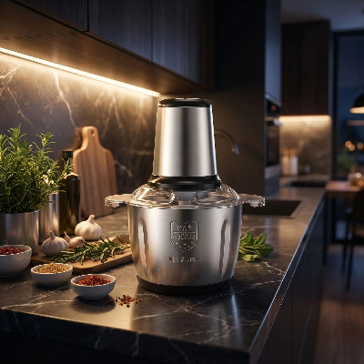 Hachoir a viande electrique sur tablecuisine nuit