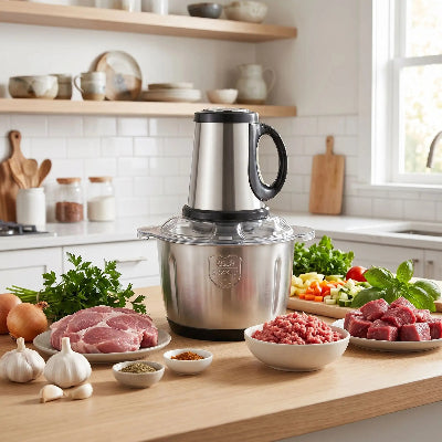 Hachoir a viande electrique sur table cuisine