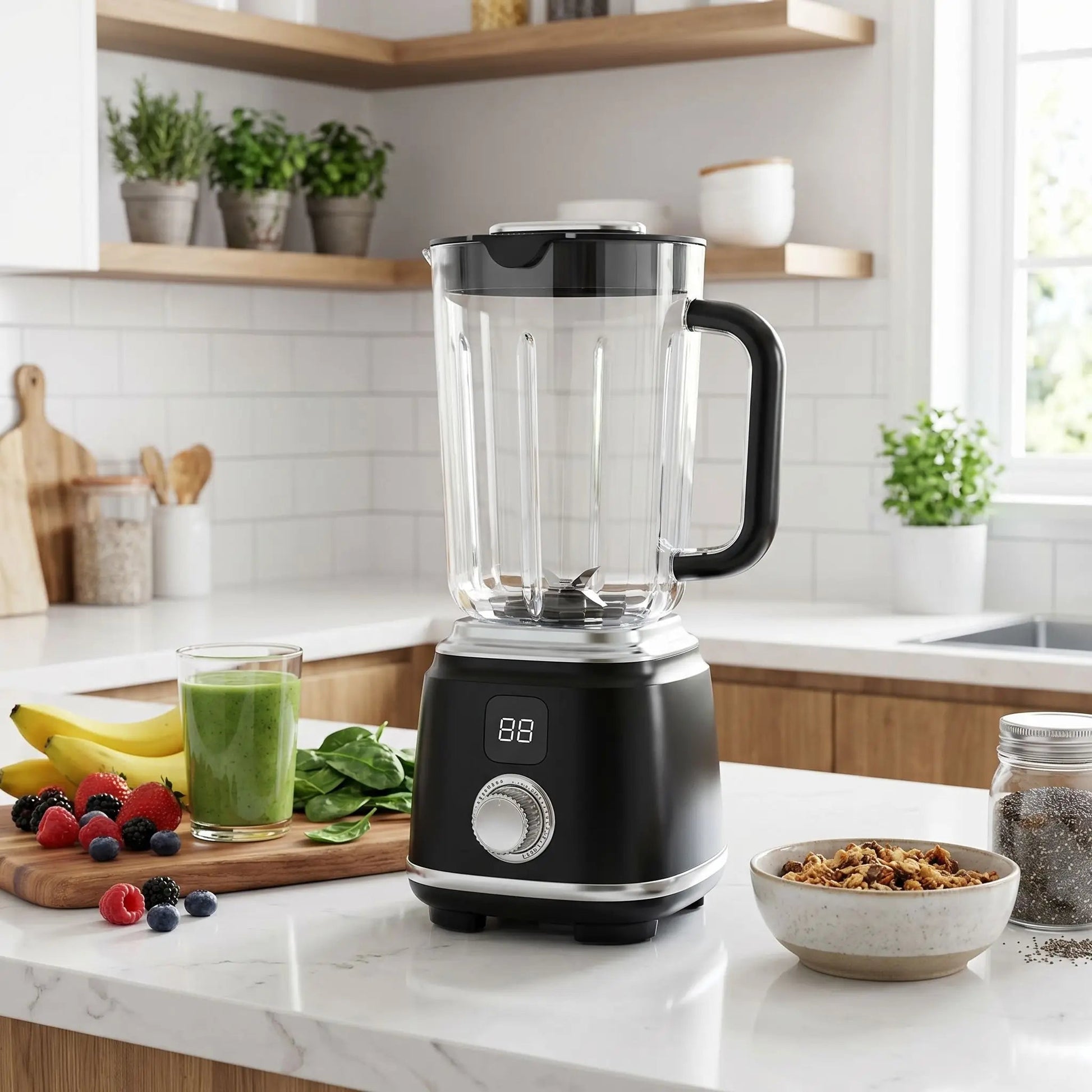 blender smoothie sur table cuisine