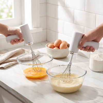 deux fouets electriques sur table cuisine
