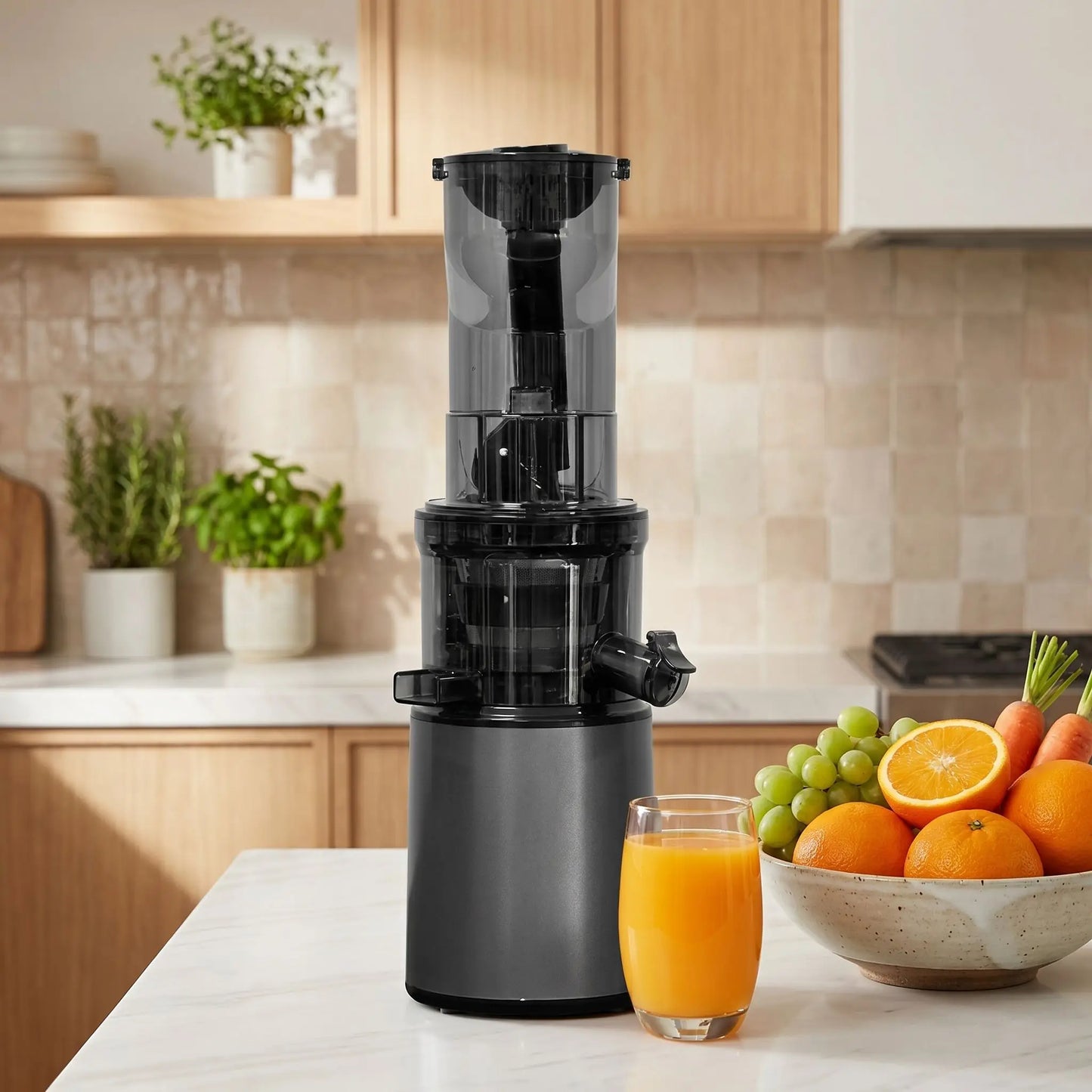 extracteur de jus avec des oranges