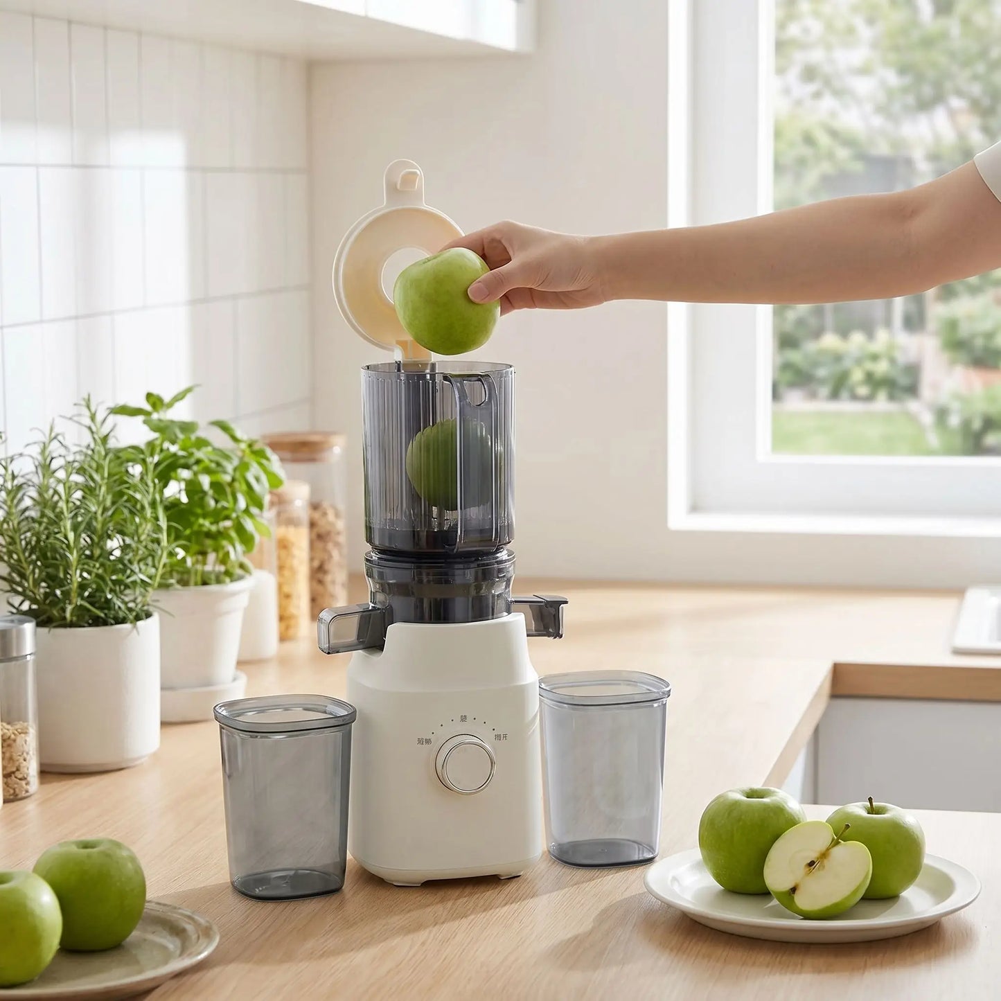 extracteur de jus avec pommes