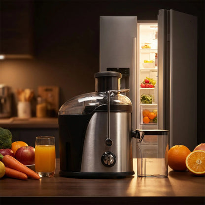 extracteur de jus devant frigo