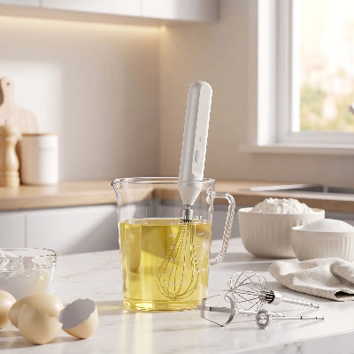 fouet electrique dans un verre eau