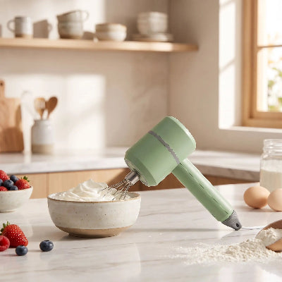 fouet electrique fouettant la pate dans cuisine