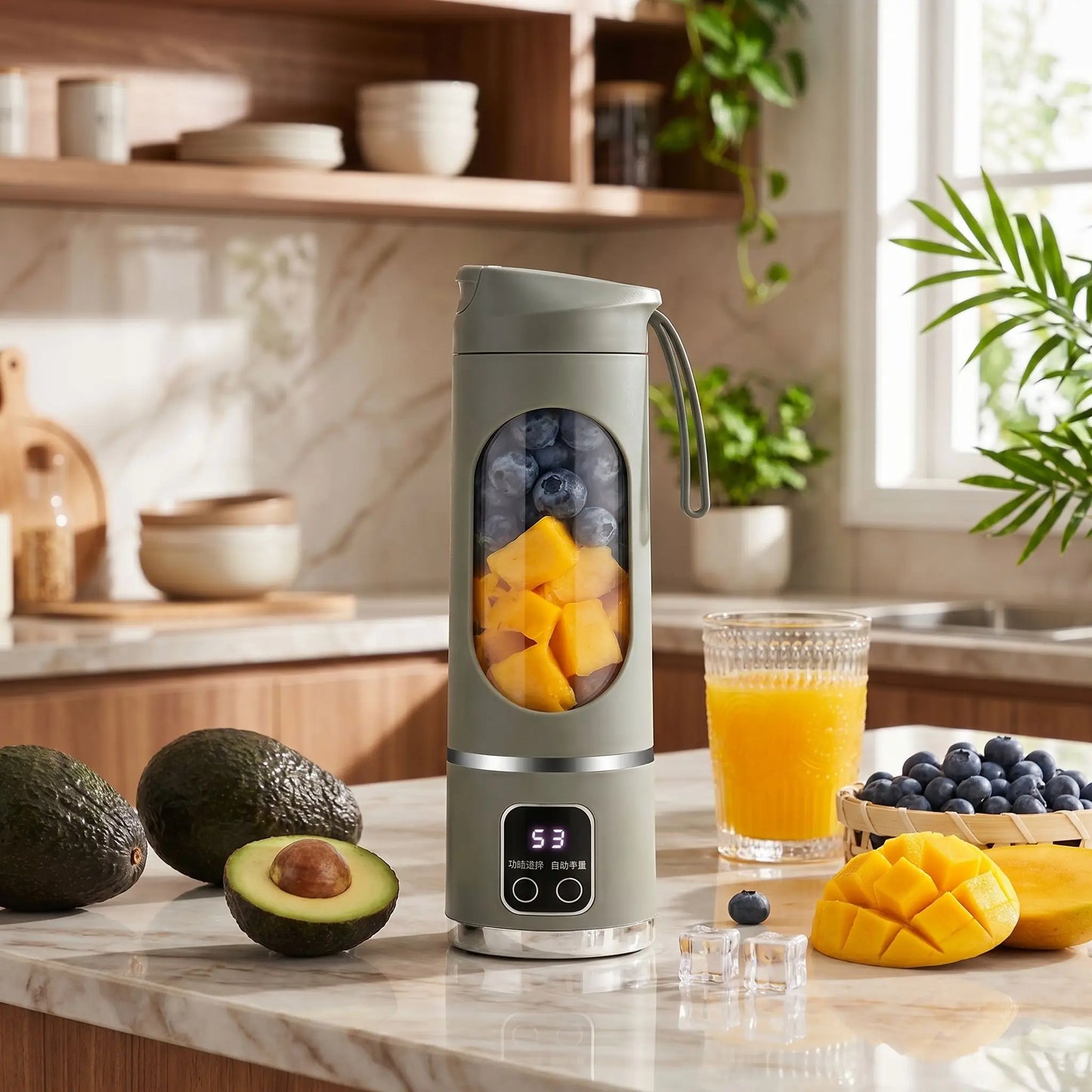 mixeur portable avec fruits